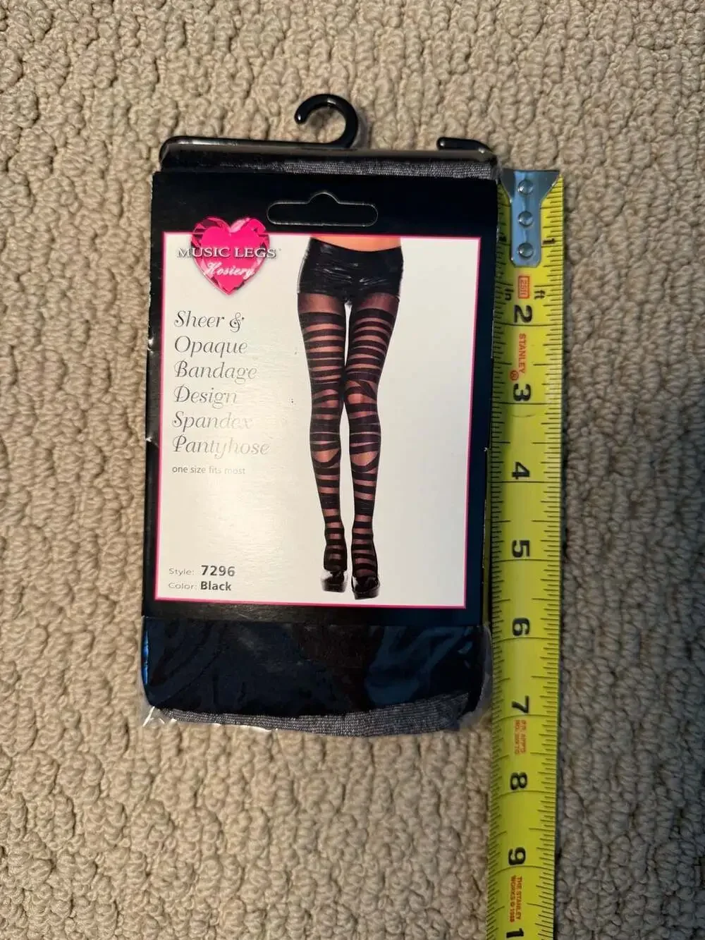 Music Legs Sheer and Opaque Bandage Design Spandex Pantyhose